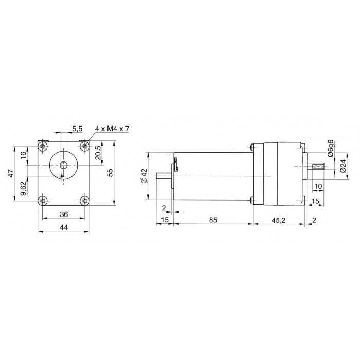 Моторедуктор 10 - 50 Вт / 50 - 100 Вт / 0.1 - 0.2 Nm / 1 - 5 Nm